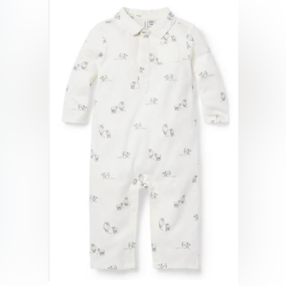 Janie and Jack Ivory Lambs Romper Size: 0-3 months in excellent condition
